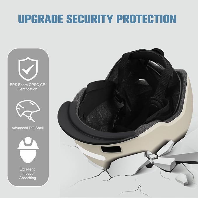 Bike Helmet, Shinmax Adult Cycling Helmet with USB Rechargeable LED Front and Back Light Bicycle Helmets for Men Women