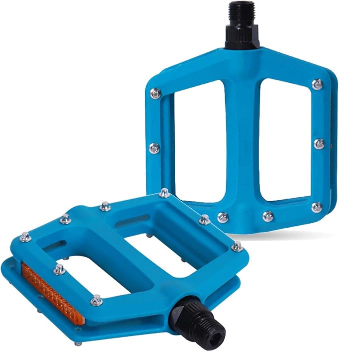 DRBIKE Mountain Bike Pedals MTB Pedals 9/16" Sealed Bearing Lightweight Nylon Bicycle Flat Platform Pedals for MTB BMX Road Bike Kids Bike Replacement Pedal