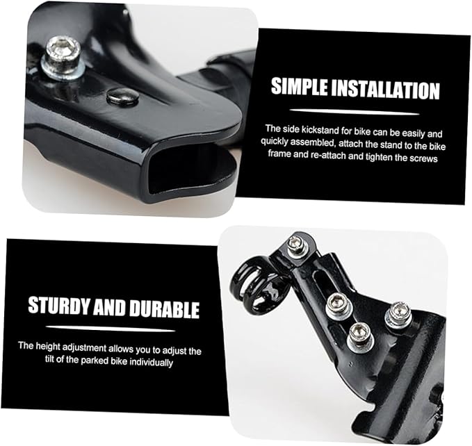 Professional Mountain Bike Kickstand Adjustable Aluminum Alloy Bike Stand for Parking Compatible with Mountain Road Bikes Easy to Install
