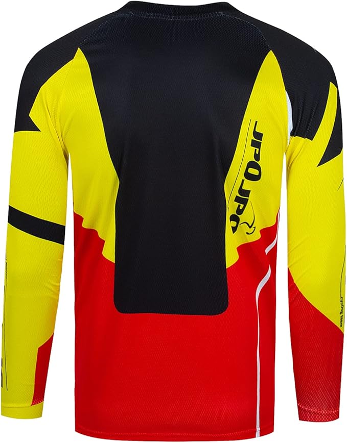 JPOJPO Men's Mountain Bike Jersey Long Sleeve MTB Off-Road Racing Downhill Motocross Shirts Quick Dry&Moisture-Wicking Tops