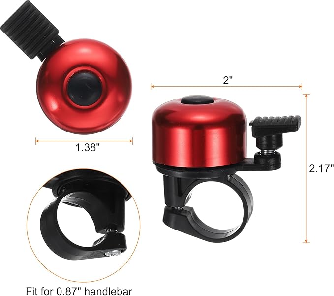 HARFINGTON Bike Bell Aluminum Mini Bicycle Bells with Loud Crisp Clear Sound Bike Ring Bell Bike Accessories for Adults Children Road Mountain Bike