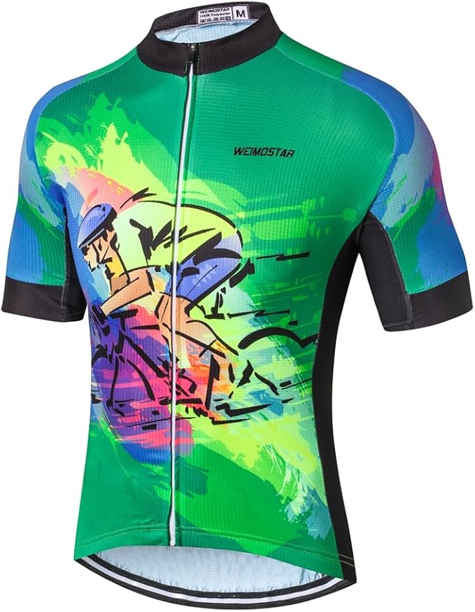 Weimostar Men's Cycling Jersey Men Mountain Bike Jerseys Short Sleeve Tops S-5XL