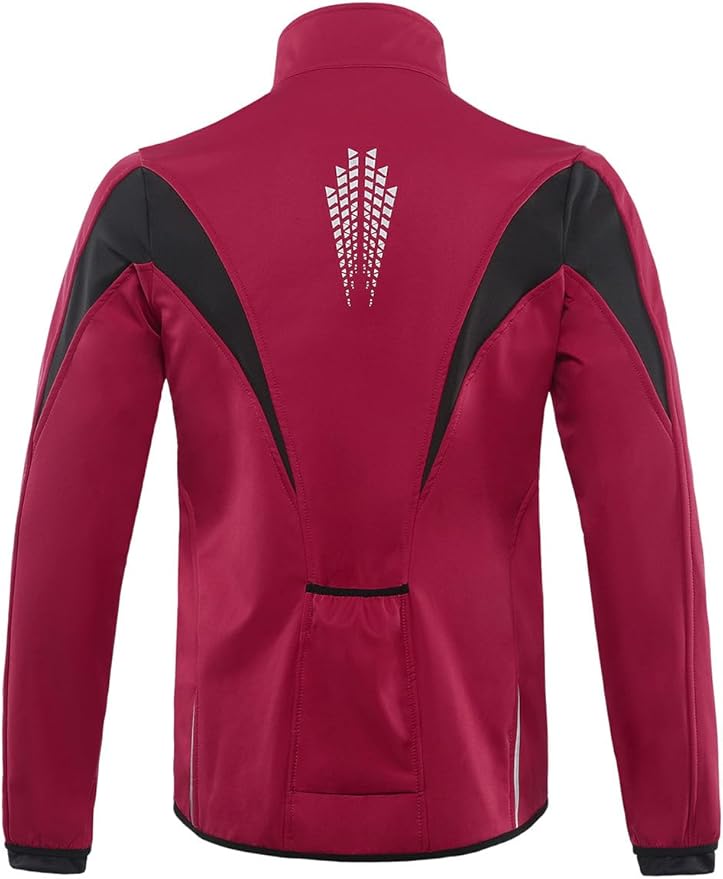 ARSUXEO Winter Warm UP Thermal Softshell Cycling Jacket Windproof Waterproof 15-k