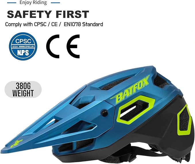 BATFOX Bike Helmet,Mountain Bike Helmet Helmets for Men Women Adults Youth