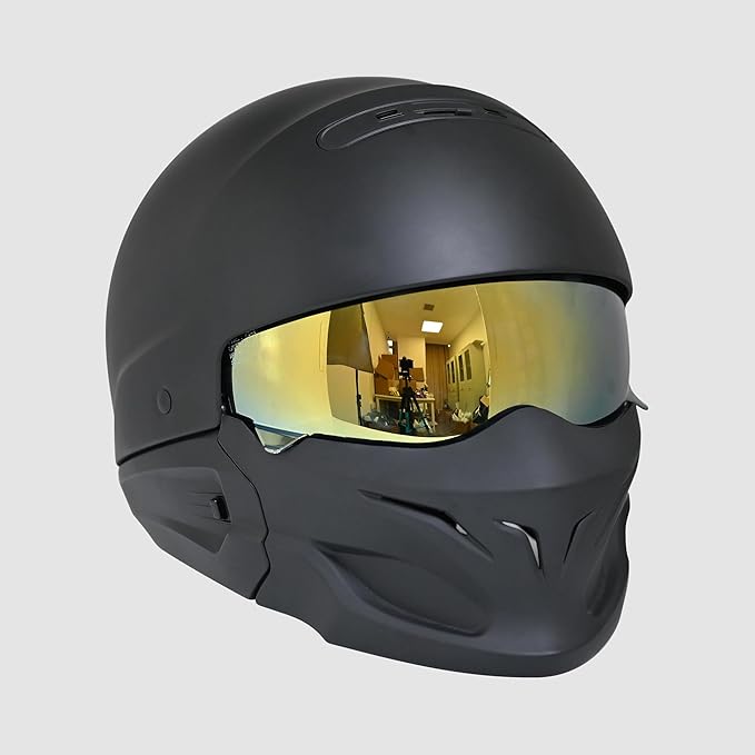 Compatible with EXO Covert Visor Replacement Motorcycle Helmet Visor Sun Protection Anti-Scratch, Universal(Gold)