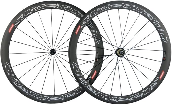 Superteam Carbon Fiber Road Bike Wheels 700C Clincher Wheelset 50mm Matte 23 Width