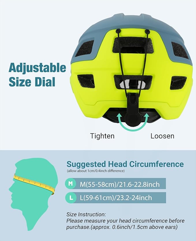 Favoto Adult Mountain Bike Helmet for Men & Women, Magnetic Buckle MTB Helmet with Removable Visor, Lightweight for Commuting & Off-Road Cycling