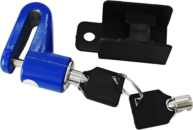 Heavy Duty Motorcycle Bike Disc Brake Lock, Anti-Theft Waterproof Wheel Lock Safety Disc Lock Padlock for Scooters and Mountain Road Cycling with Two Keys(Blue)