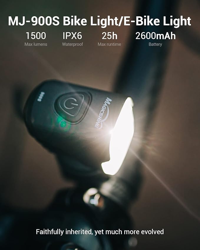 Magicshine MJ900S 1500 Lumen Front LED Bike Light, CREE LED Waterproof, Perfect for Mountain & Road Biking, USB Rechargeable