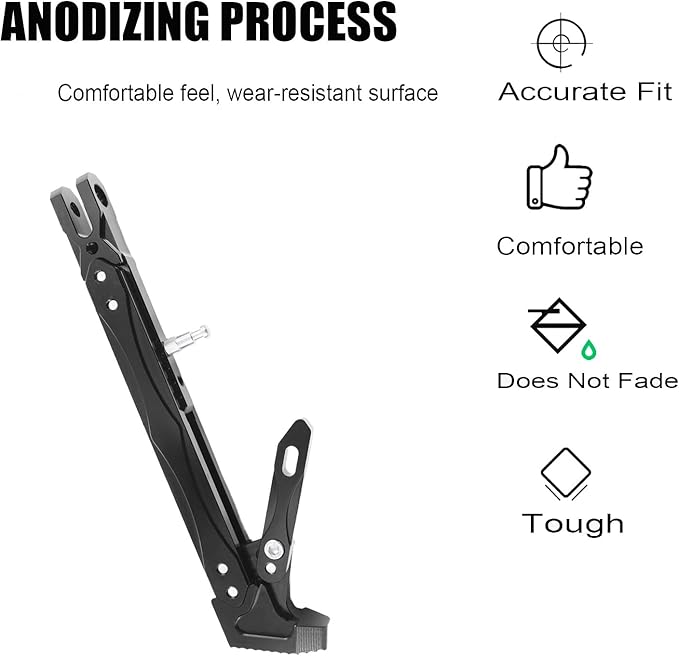 Universal Lengthened Adjustable Long Kickstand CNC Aluminum Alloy Motorcycle Long Kickstand Accessories Motor Modified Tripod Holder Kickstand Foot Side Support Stand Motorbike Dit Pit Bike