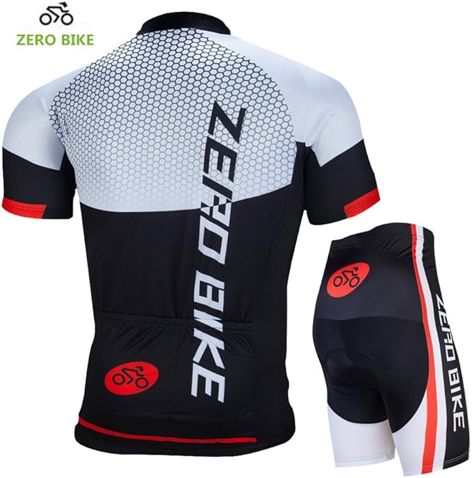 Men's Short Sleeve Breathable Cycling Jersey Set 3D Padded Bicycle Shorts Sportswear Suit Quick Dry