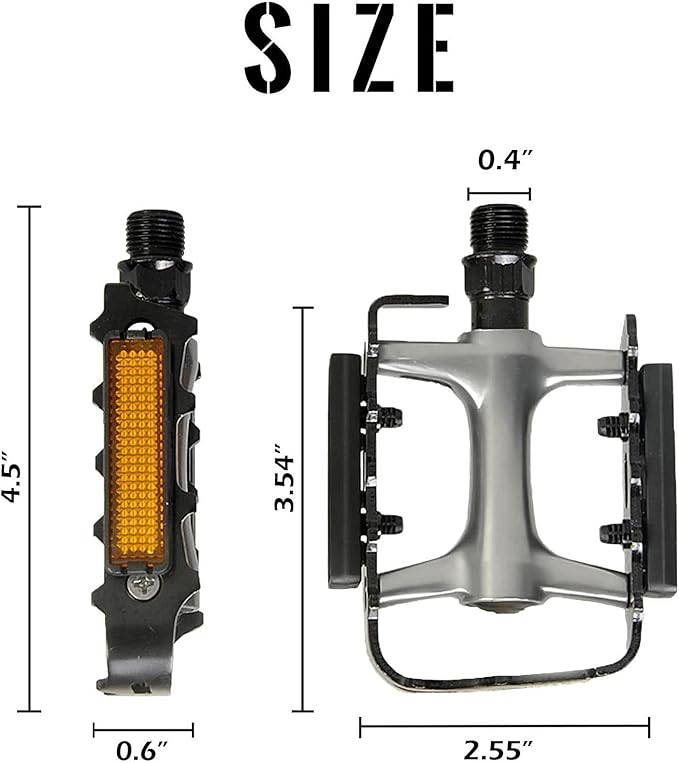 MOHEGIA Bike Pedals,Mountain Bicycle Pedal Sets,9/16 Compatible, Non-Slip Aluminum Allow Replacement for BMX MTB-Pair