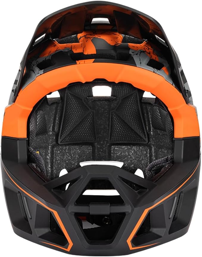 Lixada Adult Bike Helmet, Full Face Mountain Bike Helmet Lightweight Bicycle Helmet with Pads & Visor, Comfort Cycling Helmet Racing Downhill MTB Helmet for Men Women