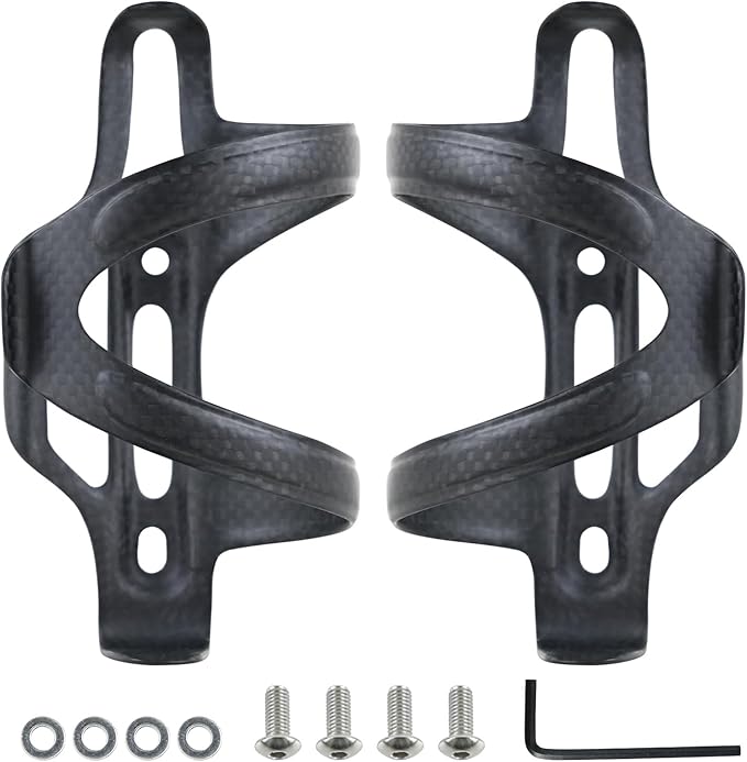 ROADNADO Carbon Fiber Bike Water Bottle Cages Ultralight Drink Holder Left Opening/Right Opening Bicycle Bottle Cupholder for MTB Road Bike Cycling Mountain Bikes (1PCS / 2PCS)