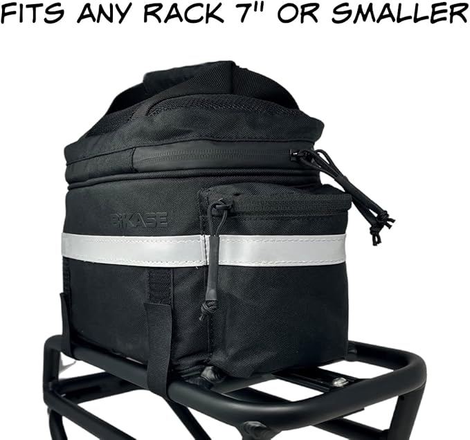 BiKase Kool Pak Insulated Bike Cooler Bag, Waterproof and Mountable on Rear Rack or Handlebars, with Mesh Pocket and Side Pockets, Perfect Bike Rack Bag with Phone Holder