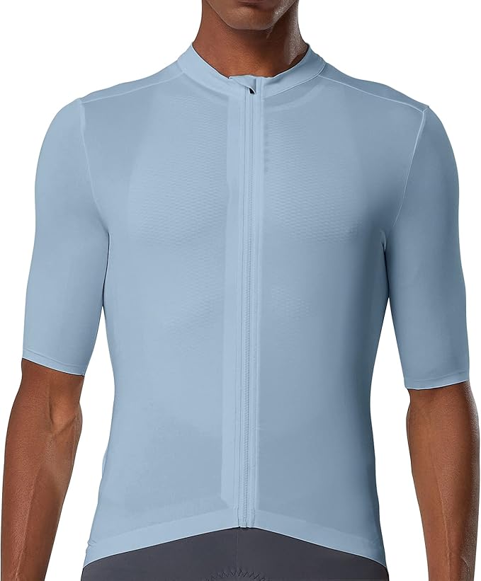 YKYWBIKE Cycling Jersey Men Aero Race Fit, Road Bike Jersey Short Sleeved Moisture Wicking, Breathable,Zip Pocket,UPF50＋
