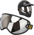 Retro Motorcycle Helmet Shield Bubble Visor, PC Goggles Lens Replacement For Off-Road Cruiser Motorcycle Helmet Bell Moto-3