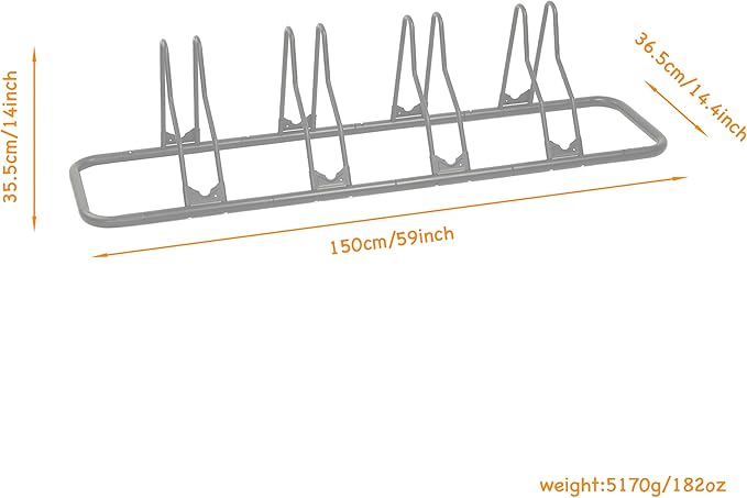 CyclingDeal Bike Rack Floor Parking Bike Stand for up to 6 Bicycles | Indoor, Home & Garage Storage Rack | Stable & Secure Bicycle Stand w/ Tire Grooves Up to 29", Holding Plates & Custom Spacing