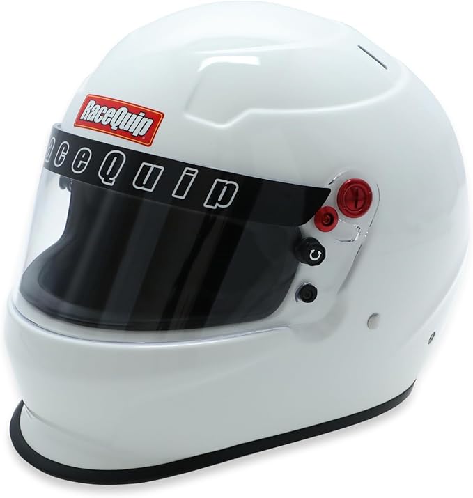 Racequip Helmet, Pro25, Full Face, Snell SA2025, Head and Neck Support Ready, White, Large, Each