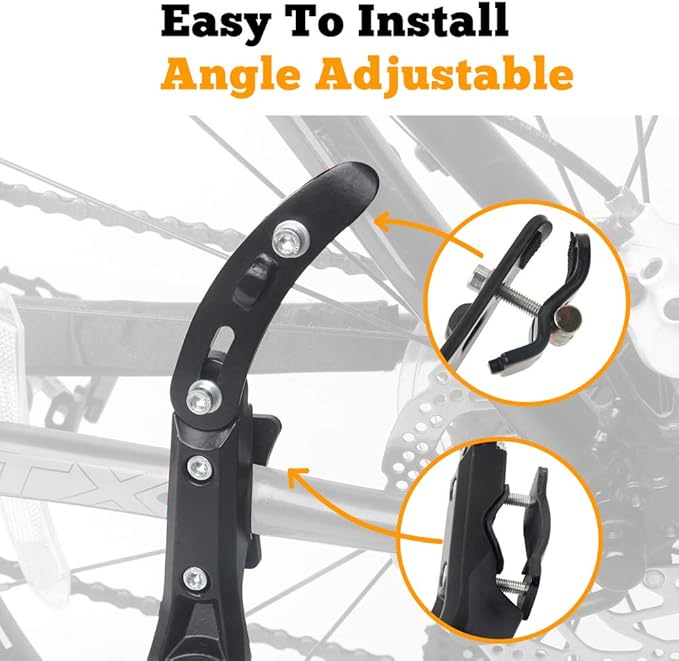Bike Kickstand Adjustable Rear Mount Aluminum Alloy Bicycle Kickstand for 24” 26” 700C 27.5” 28” inch Mountain Bike Adult Bike