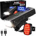 DARKBEAM Bike Lights for Night Riding, USB-C Rechargeable Bicycle Lights Set, Super Bright Bike Headlight and Back Taillight 4+5 Modes, Easy to Install for Men Women Kids Road Mountain Cycling