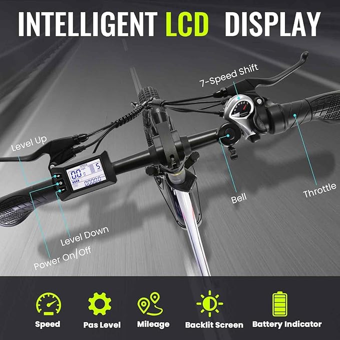 Vivi MT20UL Portable Electric Bike 20" x3.0 Fat Tire Foldable E-Bike with 48V 499.2WH Detachable Battery, 1000W Peak Power, Up to 50 Miles Capacity, 7-Speed, 21.7MPH, SGS UL2849 Certified