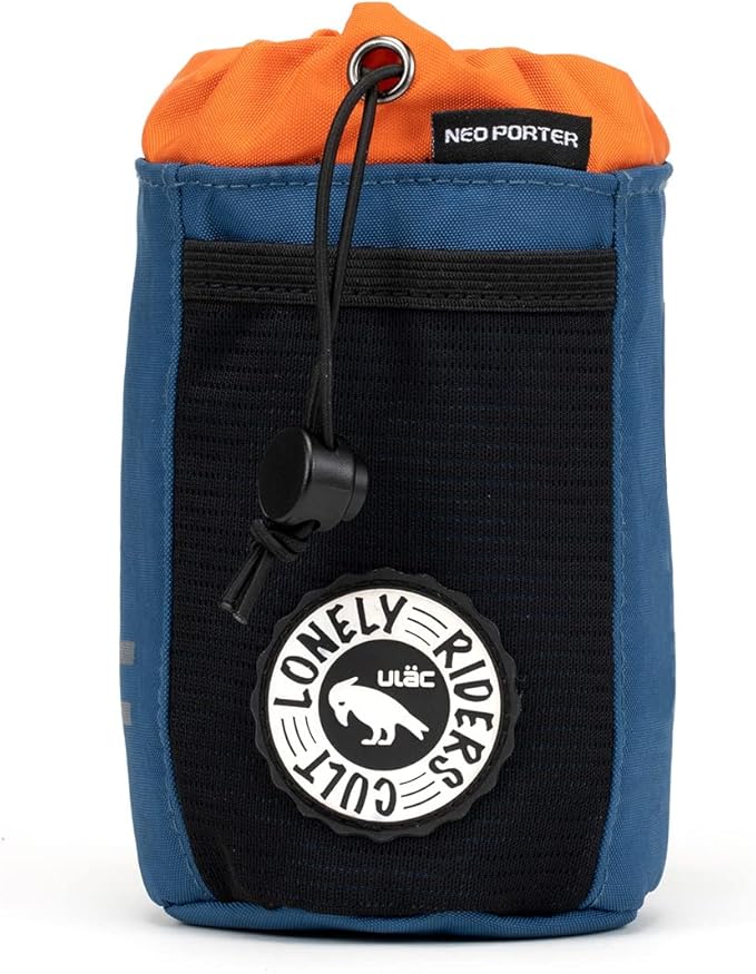 ULAC NEO PORTER C-HOLD Bike Feed Bag for Top Tube, Handlebar, Stem and Saddles (Navy-Orange, Small)