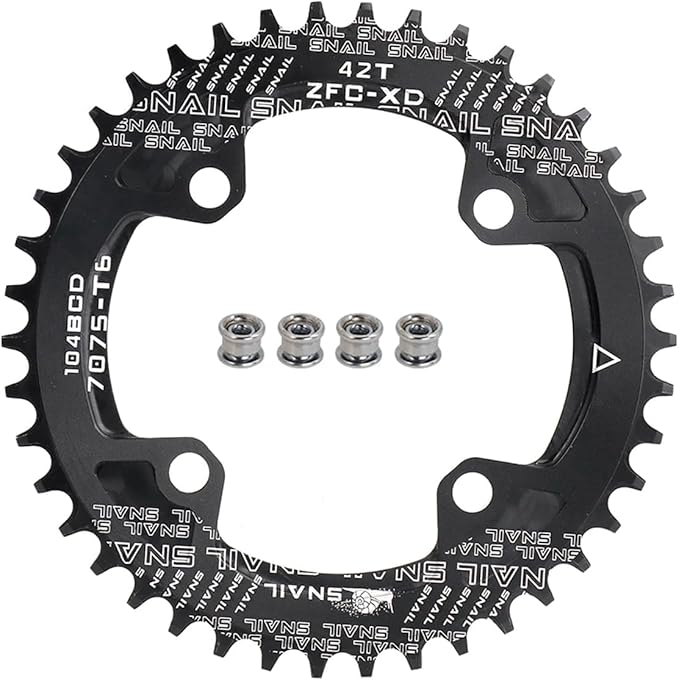 FOMTOR 104 BCD Chainring (30-52T) 7-12 Speed Compatible CNC 7075 Aluminum Narrow Wide Tooth Round Oval Chainrings for MTB/Road Bike Ebike Chainwheel Black/Red