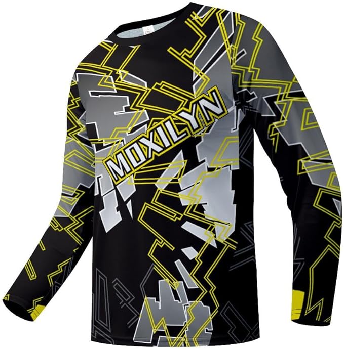 Men's MTB Shirt Long Sleeve Off-Road Motocross Cycling Jersey Mountain Bike Shirts Quick-Dry Moisture Wicking