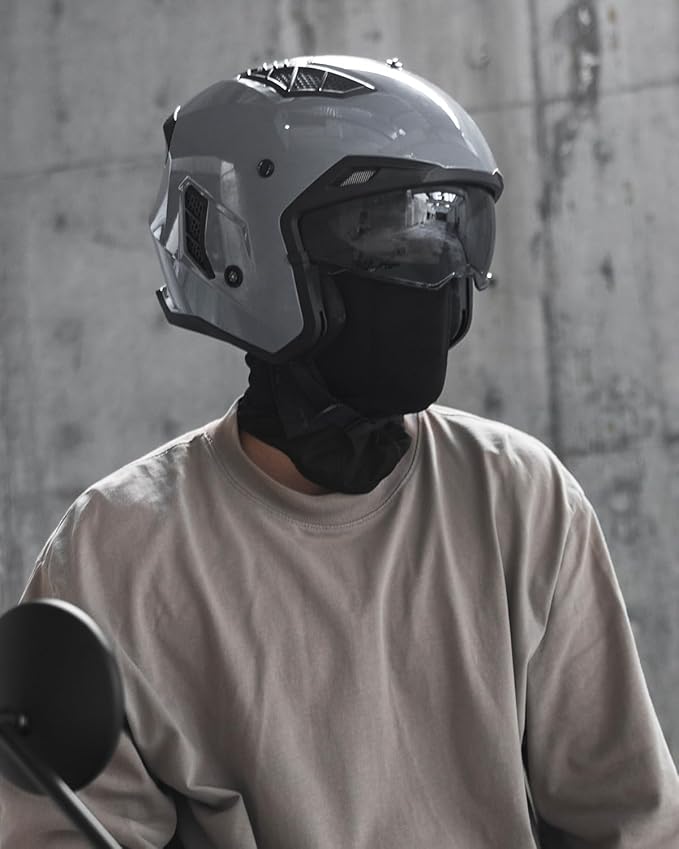 ILM Open Face Motorcycle 3/4 Half Helmet for Men and Women, Vintage Retro Helmet with Visor for Moped ATV Cruiser Scooter DOT Model Z302(Gray,Small)