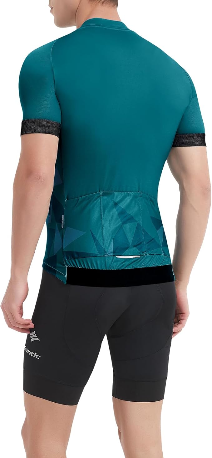 Santic Men’s Cycling Jersey Short Sleeve Bike Shirts for Men Bicycle Jacket with Pockets Breathable & Quick Dry Yorkson