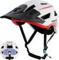 Favoto Adult Mountain Bike Helmet for Men & Women, Magnetic Buckle MTB Helmet with Removable Visor, Lightweight for Commuting & Off-Road Cycling