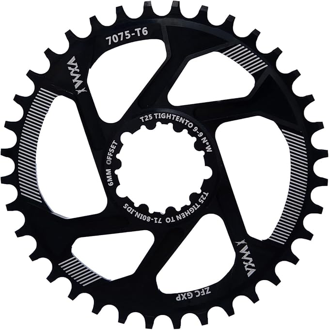 YBEKI Narrow-Wide Chainring 30T-38T - CNC 7075-T6 Aluminum MTB Chainwheel for SRAM GXP/XX1/X01 (3mm/6mm Offset) | Eagle Tooth Design | Ultra-Light 60-80g | Hard Anodized Black