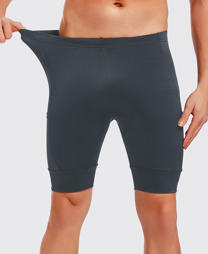 qualidyne Men's Cycling Shorts 4D Padded Bike Biking Shorts Road Riding Bicycle UPF 50+ Cycle Shorts Pockets