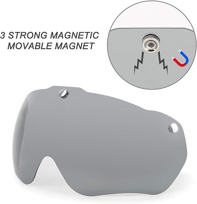 Shinmax Bike Helmet Magnetic Visor Removable Goggles Shield Only for Cycling Helmet in Model Bc-049&Bc-001&Bc-002