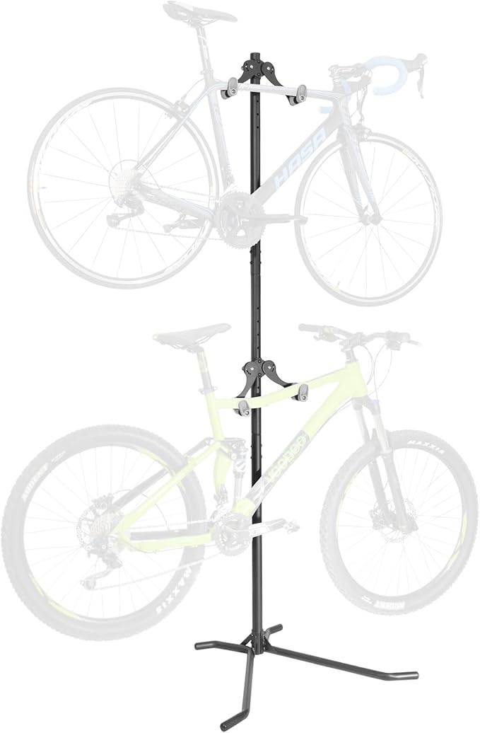 CyclingDeal 2 Bike Bicycle Vertical Hanger Parking Rack Gravity Floor Storage Stand for Garages or Apartments, 2 Bikes (Horizontal)