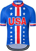 Weimostar Men's USA Cycling Jersey Short Sleeve Biking Shirts Breathable with Pockets