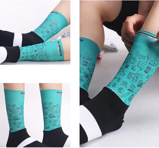 Cycling Socks Pro Mens Womens Riding Socks Bicycle Bike Sport Ankle Athletic Socks XC MTB BMX White Yellow Blue Green Red