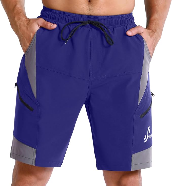Sportneer Bike Shorts for Men: 3D Padded Lightweight Riding Biking Cycling Mountain Bike Shorts for Men with Zipper Pockets
