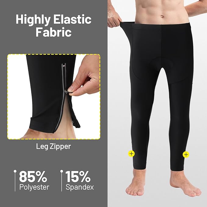 Men's Cycling Shorts, Padded Bicycle Riding Pants Bike Shorts Biking Clothes Cycle Wear Tights