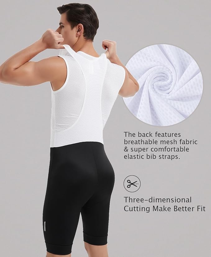 qualidyne Men's Cycling Bib Shorts 4D Padded Breathable Road Bike Bibs Biking Bicycle Shorts