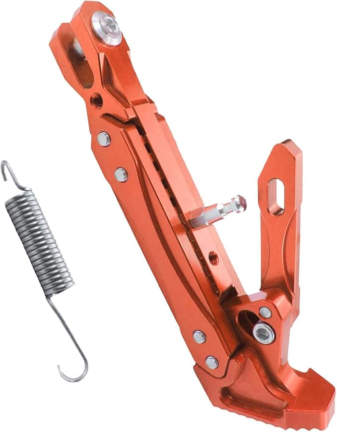 Universal Motorcycle Kickstand Adjustable Foot Side Support Parking Kickstand for Electric Motorbike Parking Foot Side Support Stand (Orange-1)