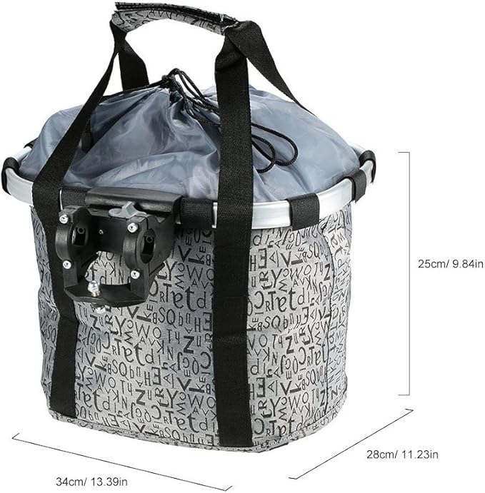 Lixada Bike Basket, Small Pet Cat Dog Carrier Bicycle Handlebar Front Basket Folding Detachable Removable Easy Install Quick Released Picnic Shopping Bag, Max. Bearing: 11lbs