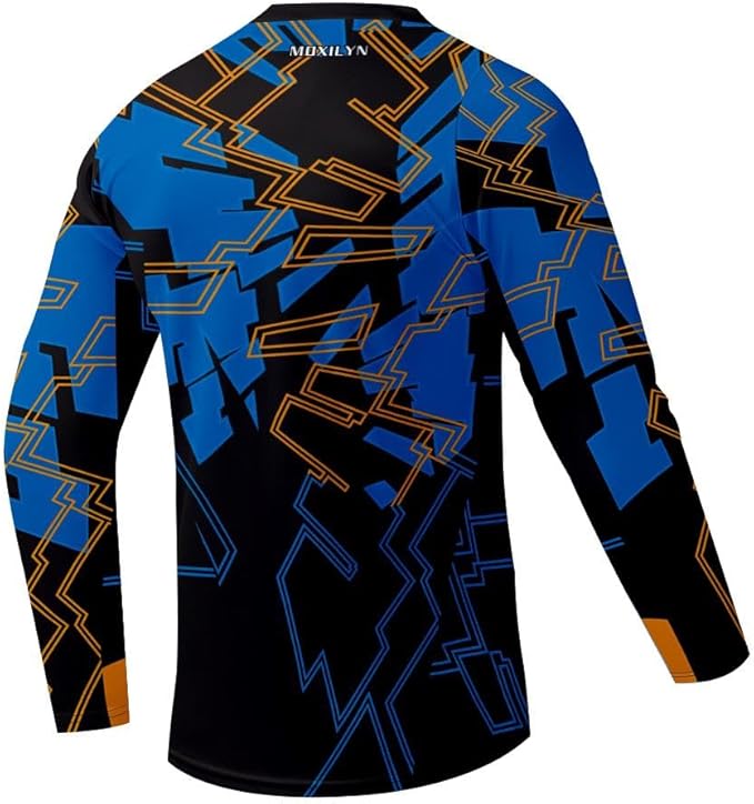 Men's MTB Shirt Long Sleeve Off-Road Motocross Cycling Jersey Mountain Bike Shirts Quick-Dry Moisture Wicking