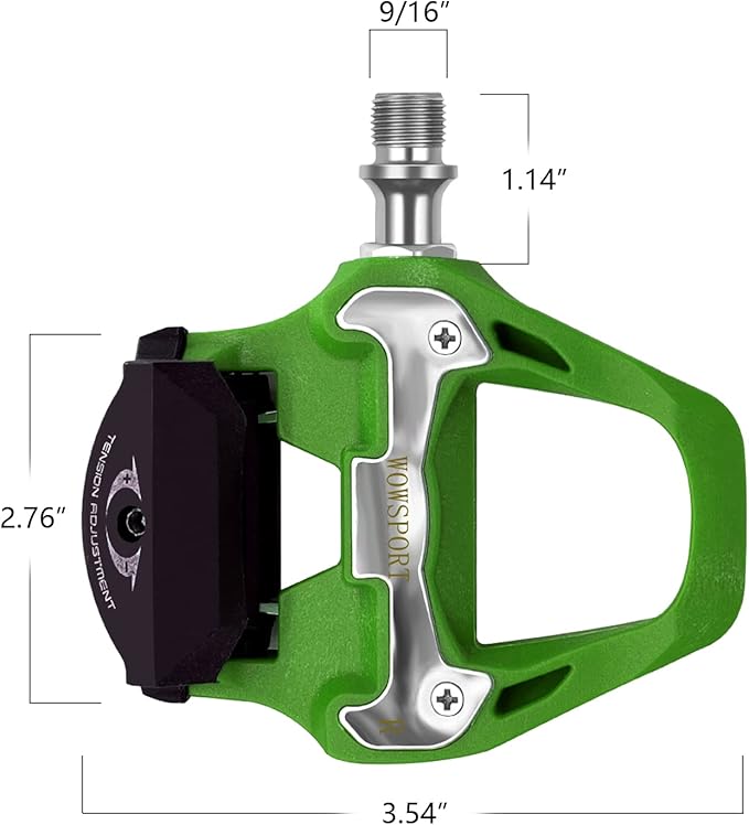 WOWSPORT SPD-SL Road Bike Pedals - Lightweight Clipless Pedals with 3-Bolt Cleats, Sealed Bearings & Nylon Composite | Shimano SPD SL Compatible