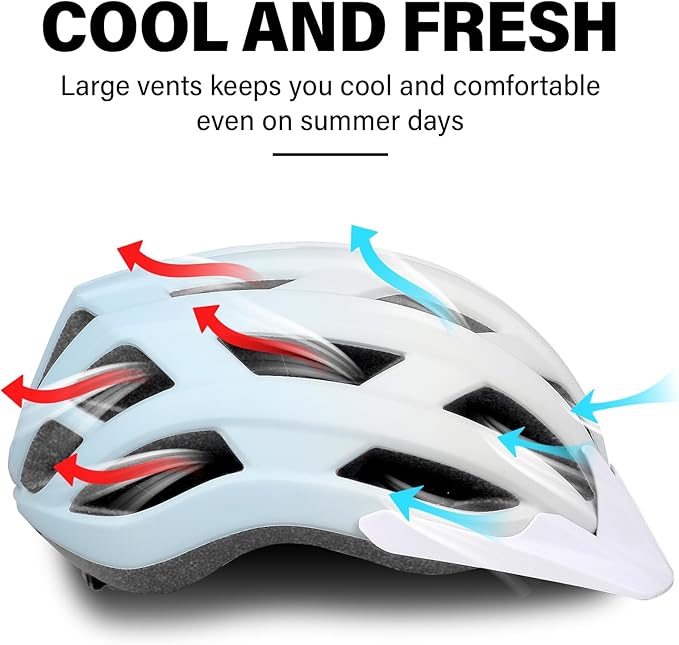 Bike Helmet for Adults Women Men Youth Kids, Lightweight Mountain Road Bicycle Cycling Helmets with Adjustable Dial & Removable Visor