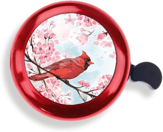 WIRESTER Red Aluminum Round Bike Bell, Classic Ring Bicycle Bell, Bike Accessories Bell Ring for Adults Kids Girls Boys