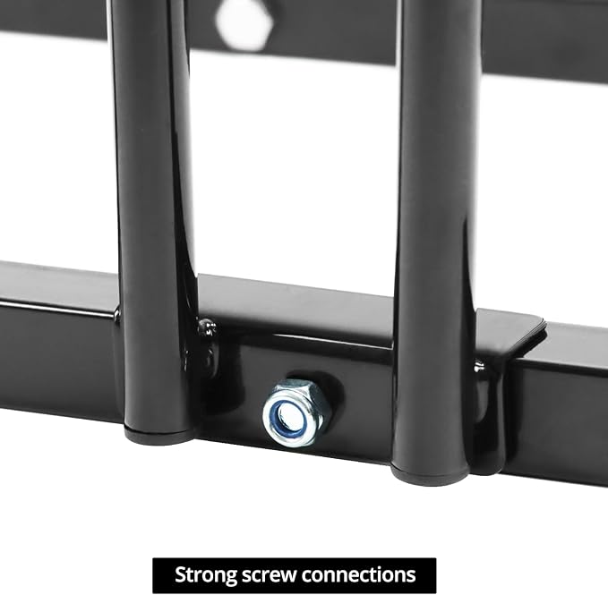 QWORK Sturdy 2-Bike Floor Stand, Powder-Coated Steel Bike Rack for Indoor/Outdoor Use, Compatibility with 22-28 Inch Wheels, Max Tire Width 2.15 Inch
