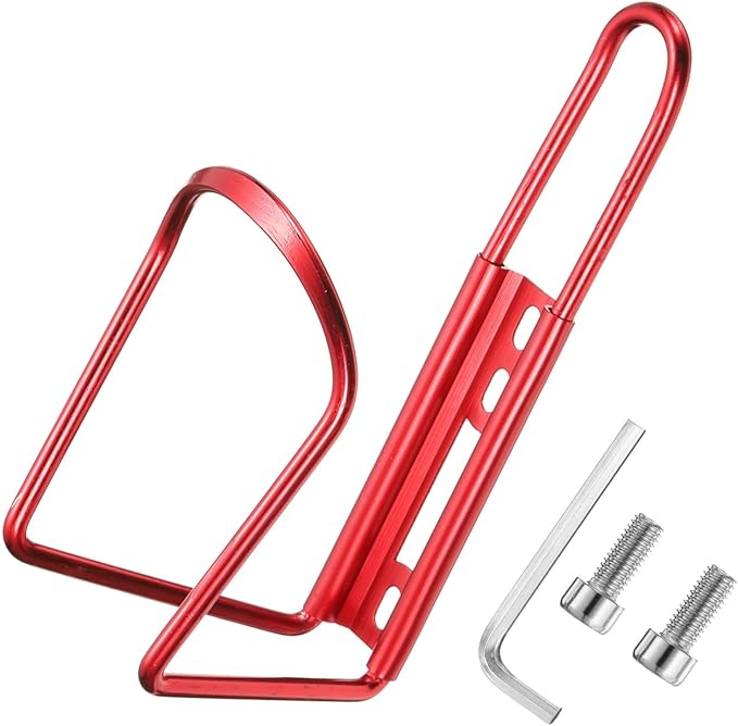 HARFINGTON Bicycle Water Bottle Cage Lightweight Aluminum Basic Bike Universal Water Bottle Holder Mount with Hardware for MTB Mountain Road Gravel