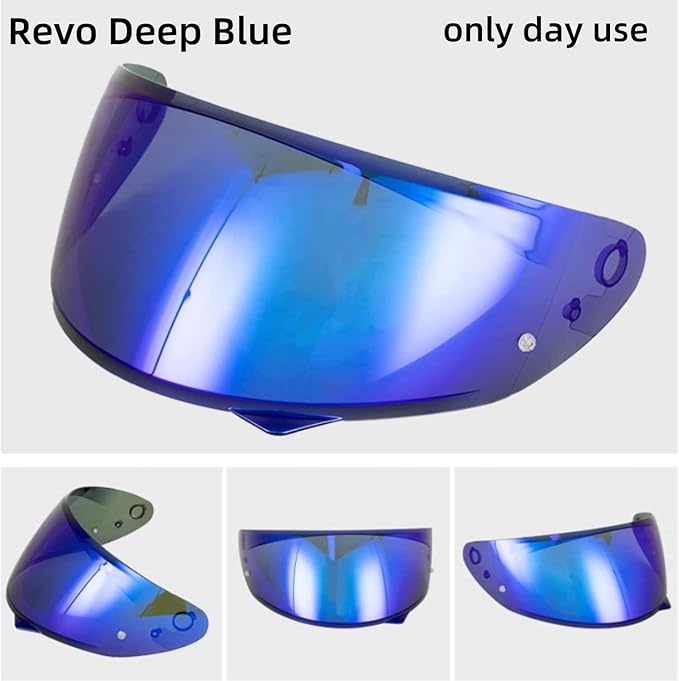HJ-34P Visor Shield Replacement,HJC C10 Motorcycle Helmet Visor Compatible with HJ-34P HJC C10 UV Protection (Revo Deep Blue)